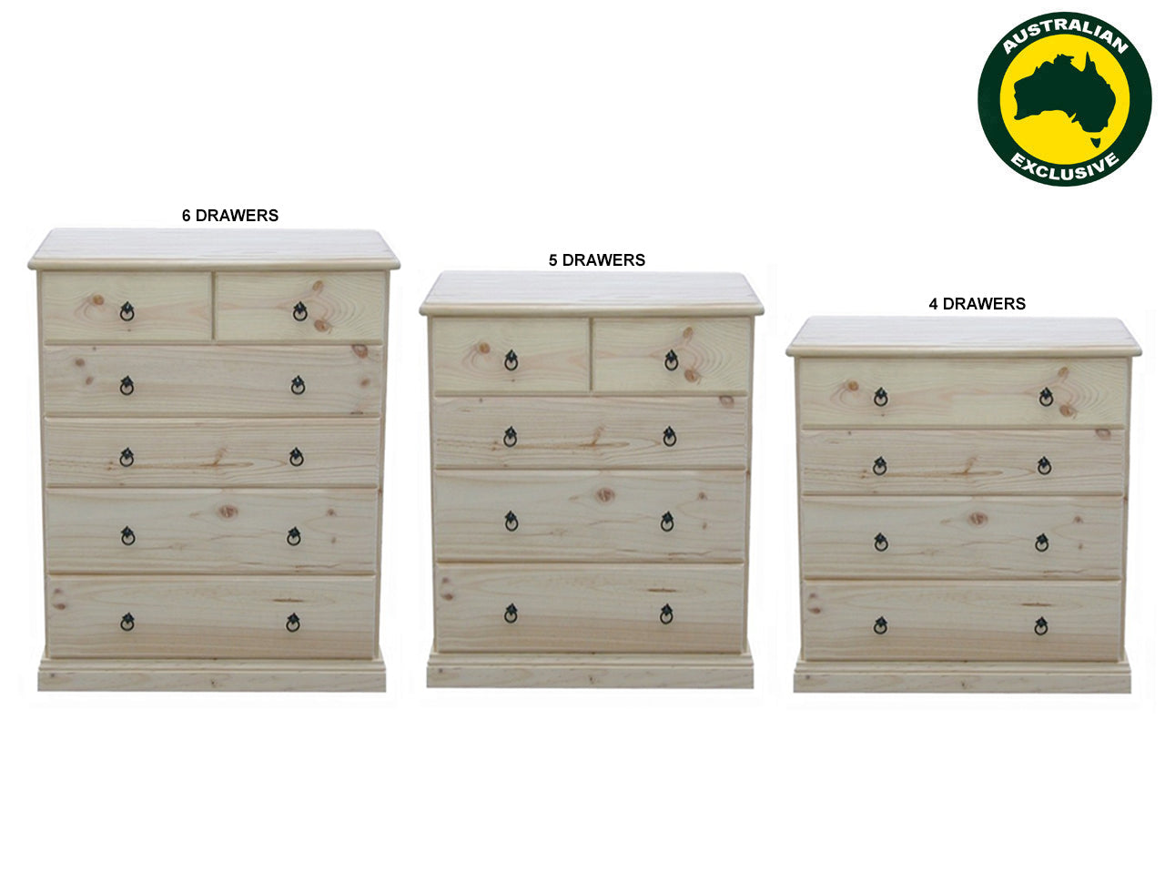 DARWIN (AUSSIE MADE) TALLBOY COLLECTION - ASSORTED STAINED COLOURS - STARTING FROM $699