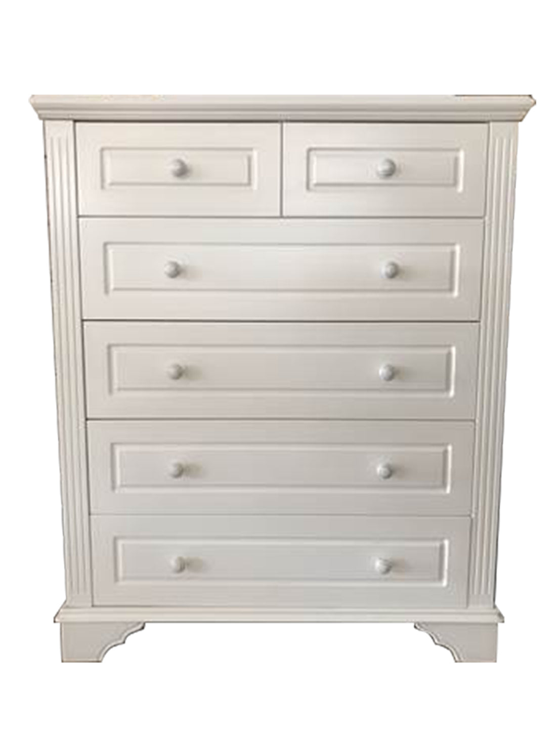 ISABELLA 6 DRAWER TOP SPLIT TALLBOY (LS-023) - IVORY WHITE
