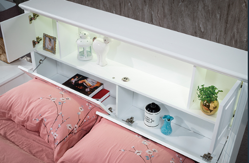 KING SINGLE INNOVATION BED WITH MATCHING KING SINGLE TRUNDLE BED - IVORY WHITE