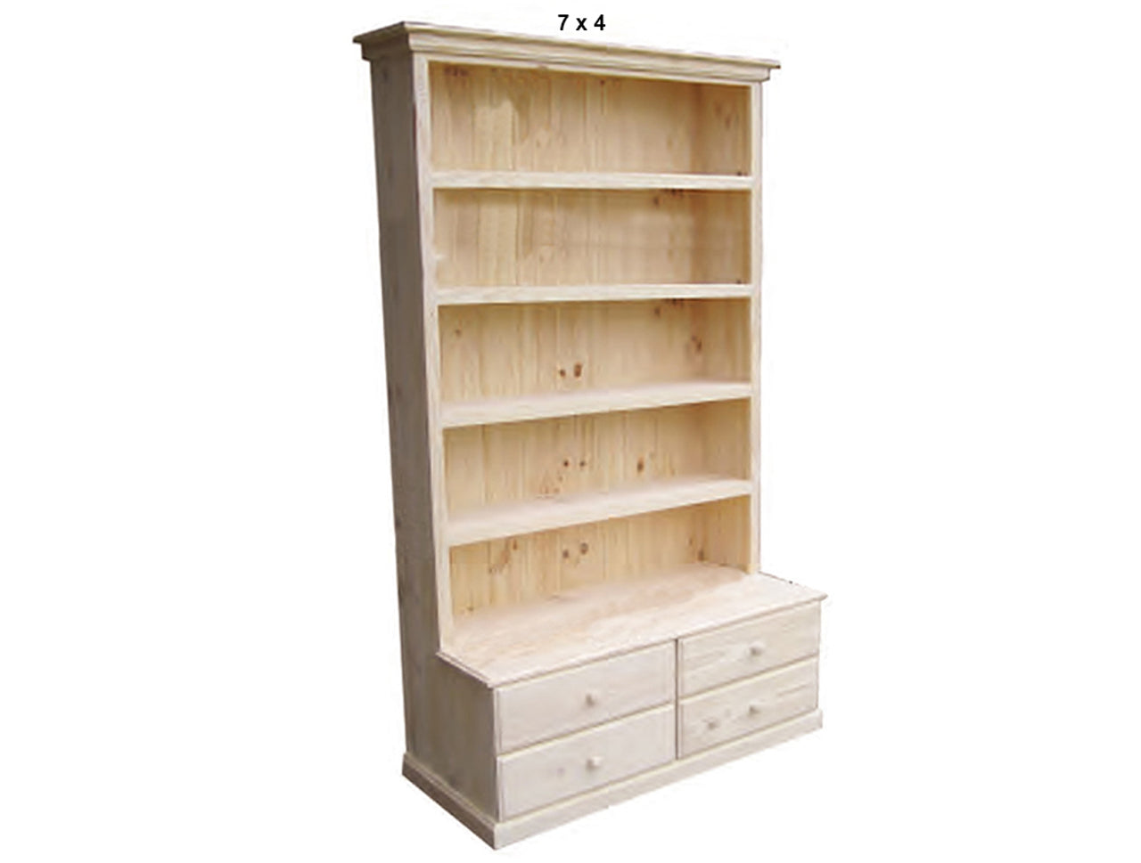 DELUXE (AUSSIE MADE) BOOKCASE WITH 4 DRAWERS COLLECTION - ASSORTED STAINED COLOURS - STARTING FROM $1099