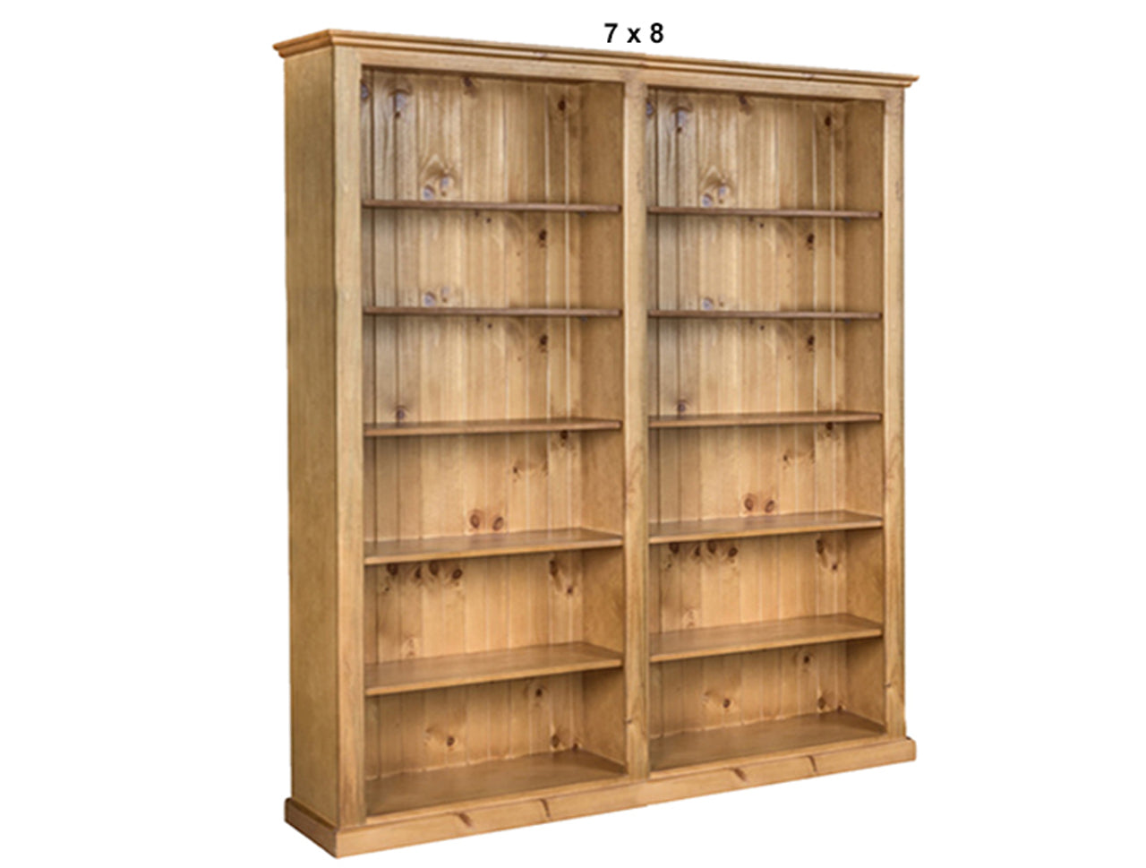 DOUBLEBAY (AUSSIE MADE) 70MM FACINGS BOOKCASE (3 SECTIONS) PIGEON PAIRED COLLECTION - ASSORTED STAINED COLOURS - STARTING FROM $1199