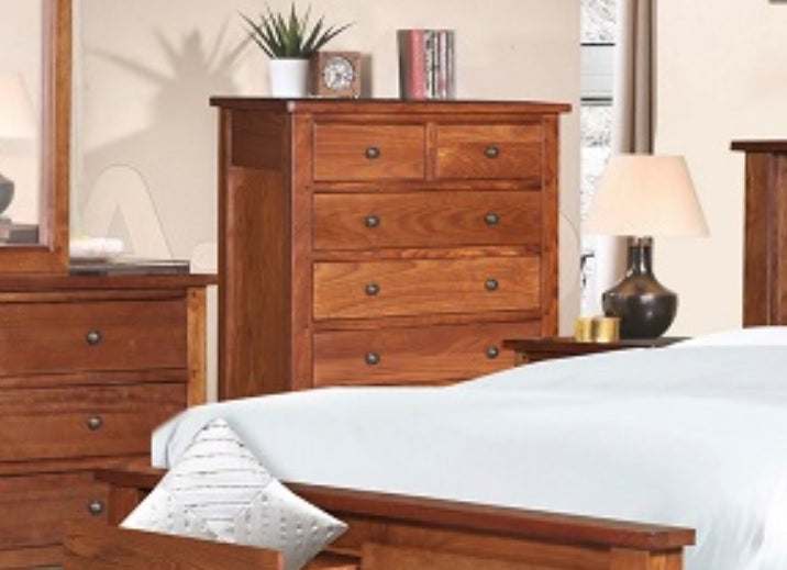 DUOLYN 6 DRAWER TALLBOY (MODEL:16-1-1-13-15-21-914-20) -  1200(H) x 900(W) -WARM TEAK