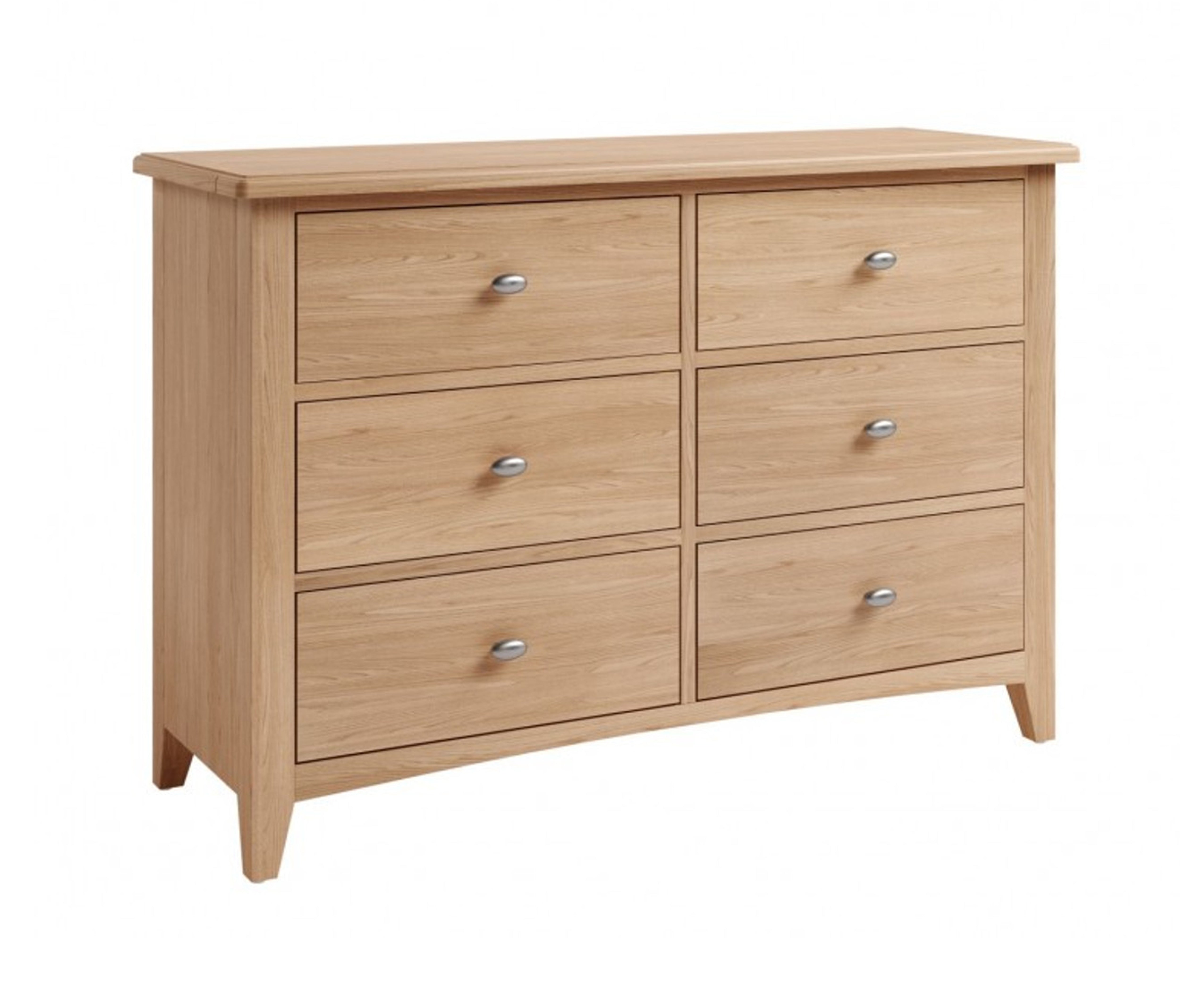 ELEGANCE 6 DRAWERS OAK LOWBOY CHEST - (7-1-15) - LIGHT OAK