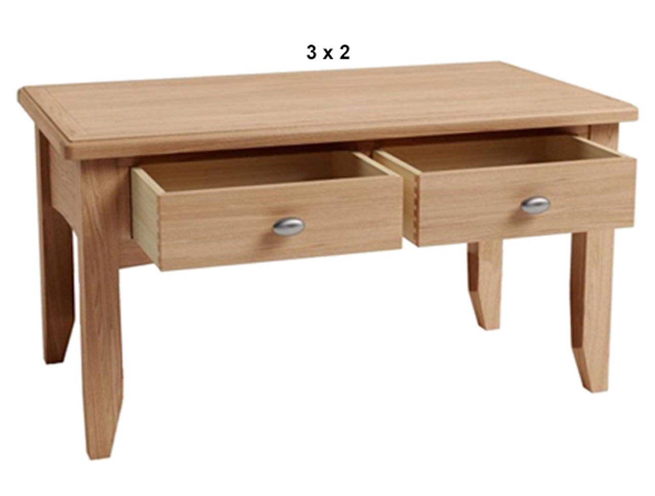 ELEGANCE (AUSSIE MADE) 2 DRAWER COFFEE TABLE WITH MAGAZINE RACK COLLECTION - TASSIE OAK COMBINATION - ASSORTED STAINED COLOURS - STARTING FROM $899