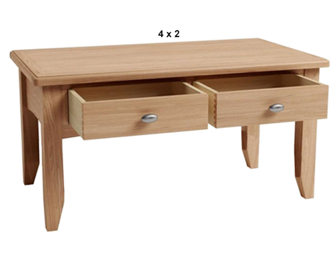 ELEGANCE (AUSSIE MADE) 2 DRAWER COFFEE TABLE WITH MAGAZINE RACK COLLECTION - TASSIE OAK COMBINATION - ASSORTED STAINED COLOURS - STARTING FROM $899