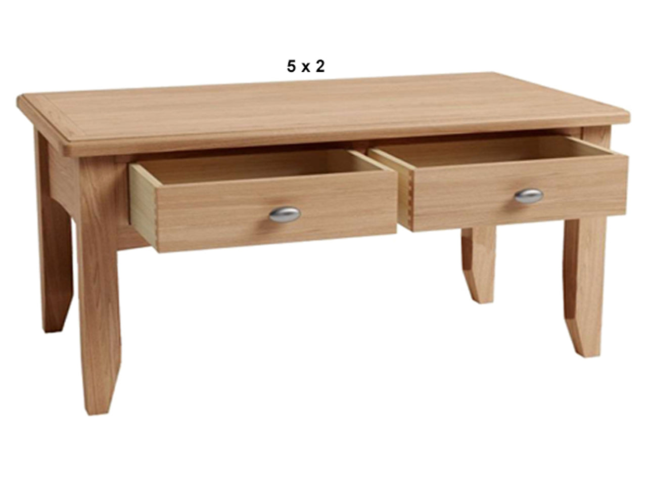 ELEGANCE (AUSSIE MADE) 2 DRAWER COFFEE TABLE WITH MAGAZINE RACK COLLECTION - TASSIE OAK COMBINATION - ASSORTED STAINED COLOURS - STARTING FROM $899