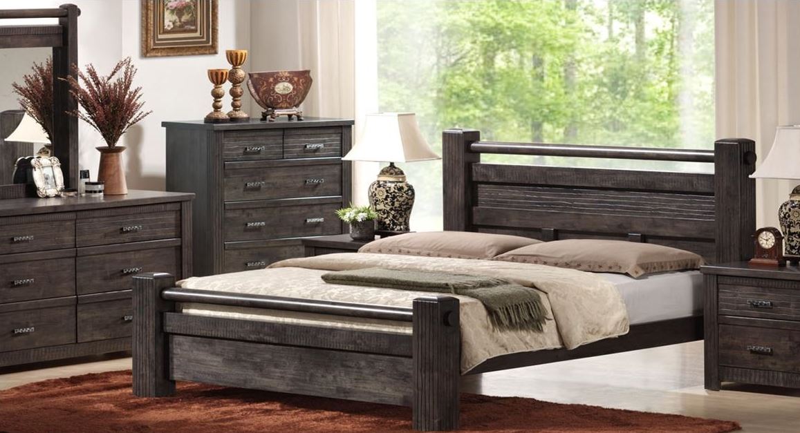 ASHCOURT KING 6 PIECE (THE LOT) BEDROOM SUITE (5-4-9-19-15-14) - CHARCOAL