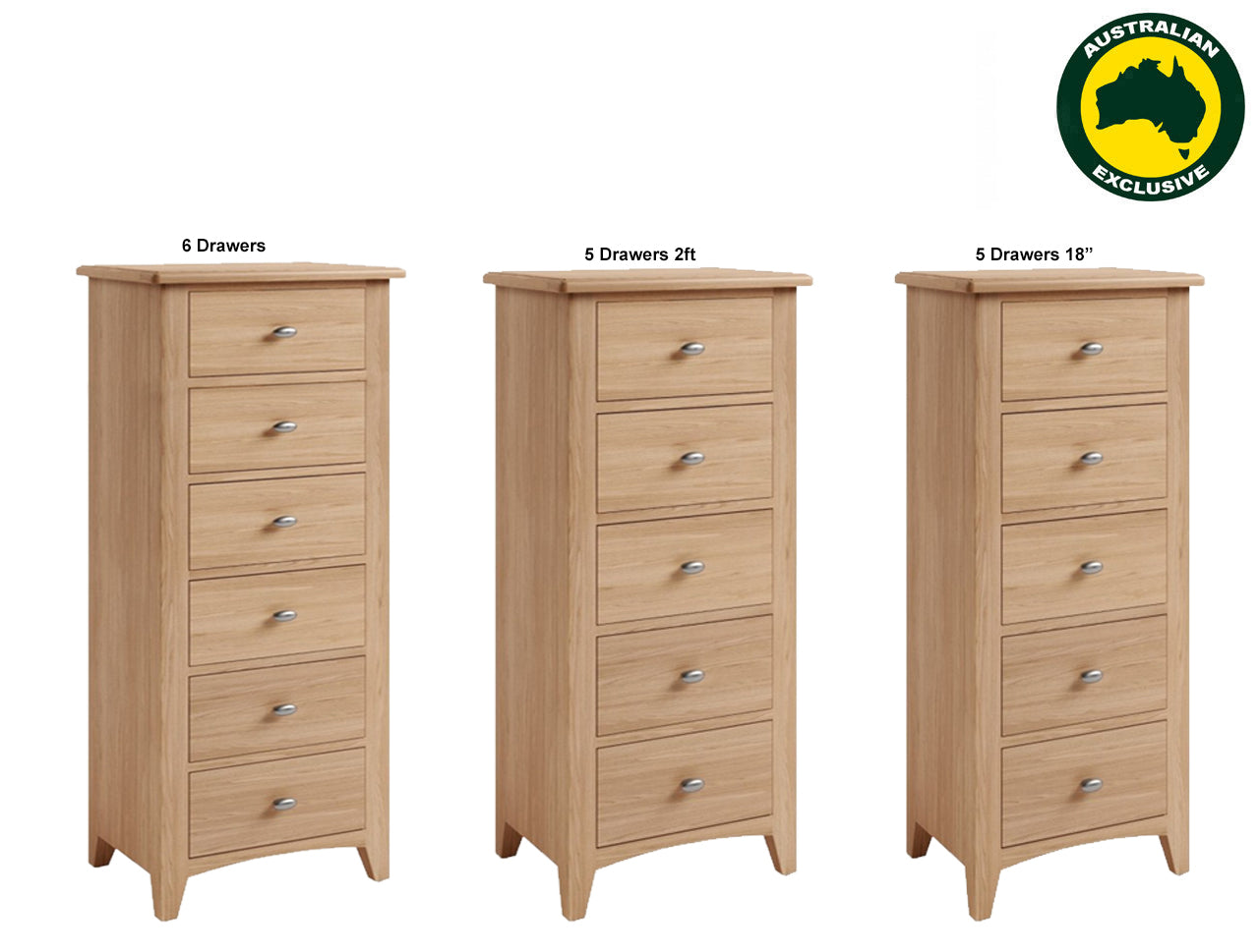 ELEGANCE (AUSSIE MADE) NARROWBOY COLLECTION  - TASSIE OAK COMBINATION - ASSORTED STAINED COLOURS - STARTING FROM $1199