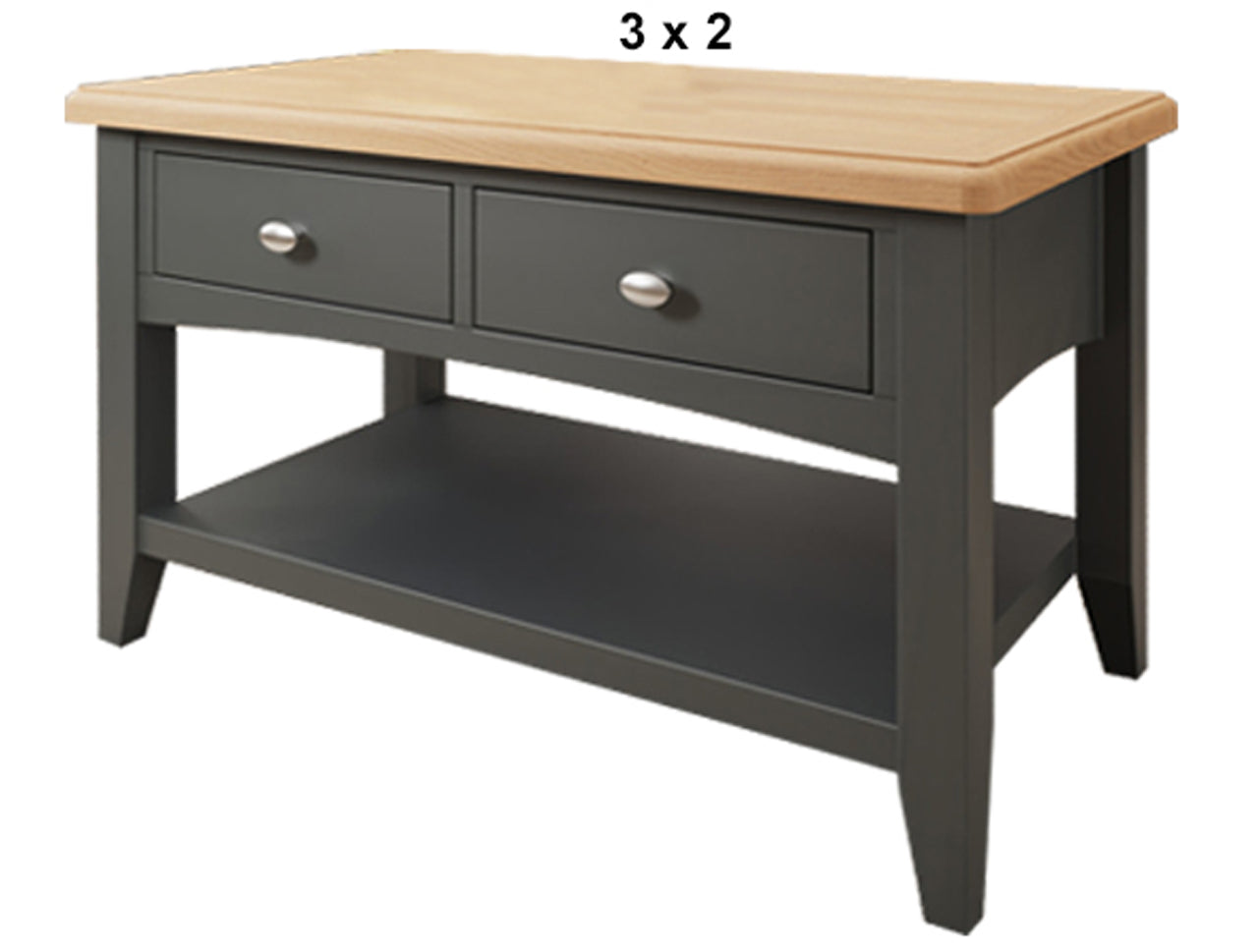 EMMETT (AUSSIE MADE) 2 DRAWER COFFEE TABLE COLLECTION - TASSIE OAK COMBINATION - ASSORTED PAINTED / STAINED COLOURS - STARTING FROM $799