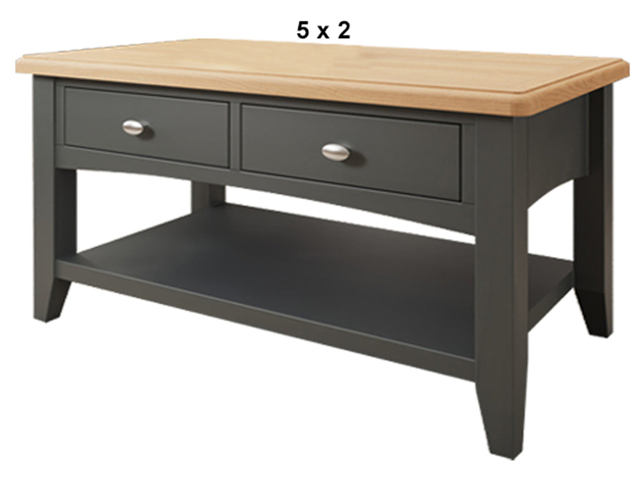 EMMETT (AUSSIE MADE) 2 DRAWER COFFEE TABLE COLLECTION - TASSIE OAK COMBINATION - ASSORTED PAINTED / STAINED COLOURS - STARTING FROM $799