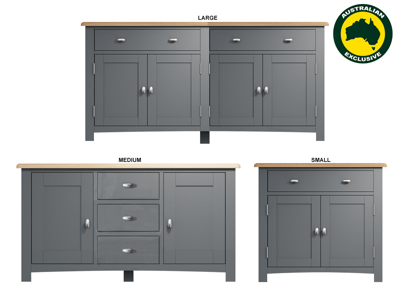 EMMETT (AUSSIE MADE) BUFFET / SIDEBOARD COLLECTION - ASSORTED PAINTED / STAINED COLOURS - STARTING FROM $999