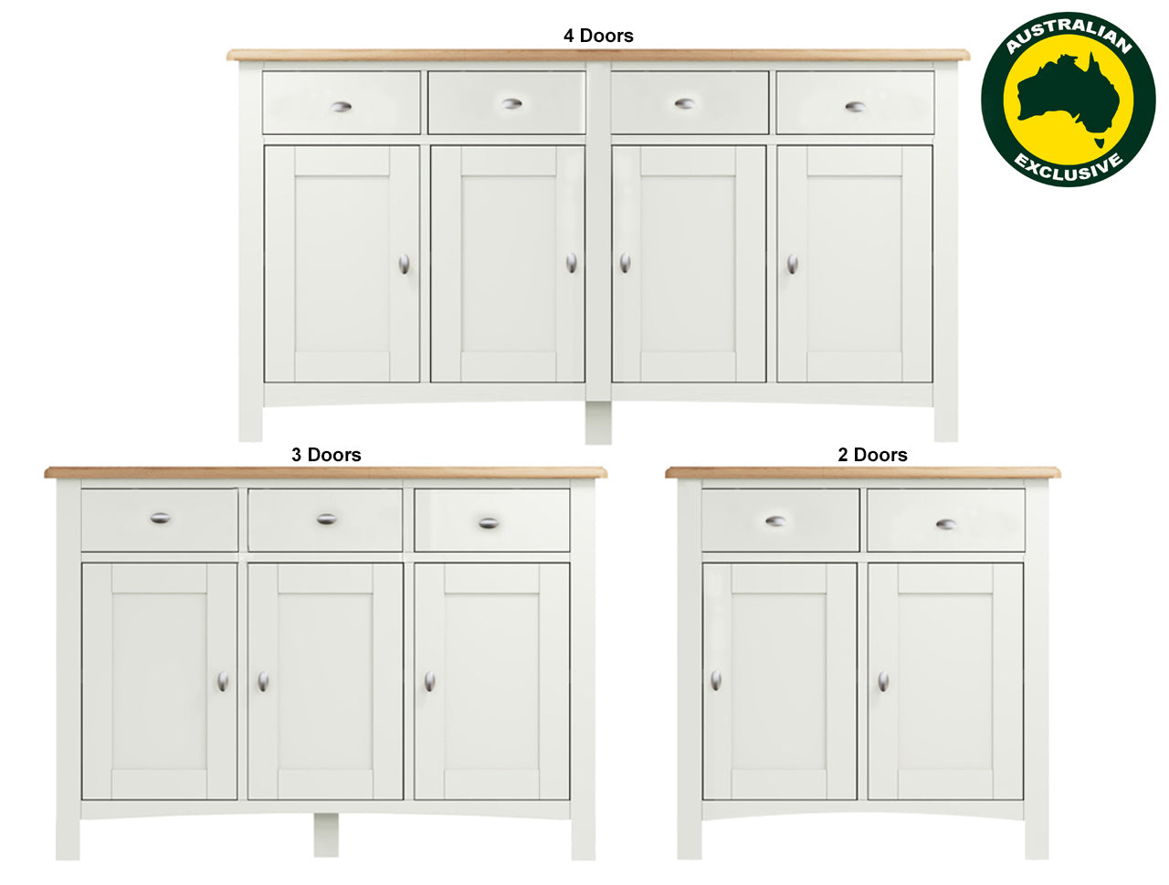 EMMETT (AUSSIE MADE) BUFFET COLLECTION - ASSORTED PAINTED / STAINED COLOURS - STARTING FROM $1199