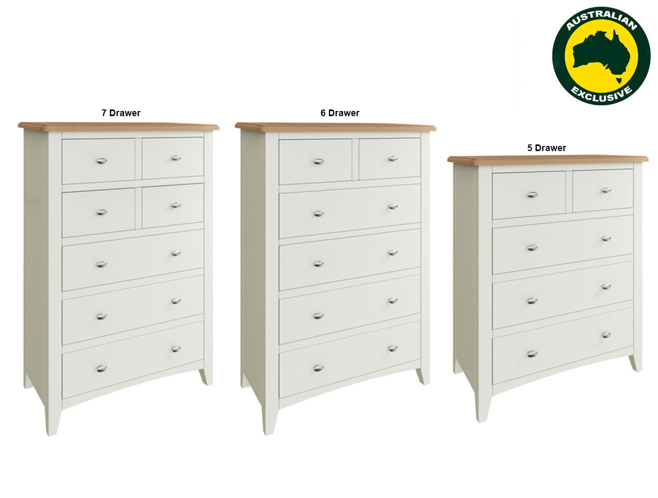 EMMETT (AUSSIE MADE) TALLBOY COLLECTION - ASSORTED STAINED / PAINTED COLOURS - STARTING FROM $1099