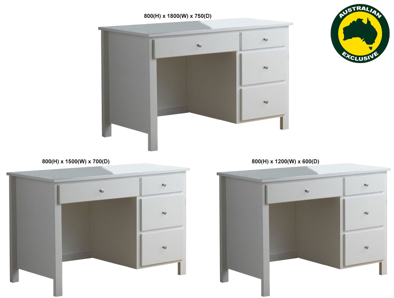 EMPRESS (AUSSIE MADE) DESK COLLECTION - ASSORTED PAINTED COLOURS - STARTING FROM $999