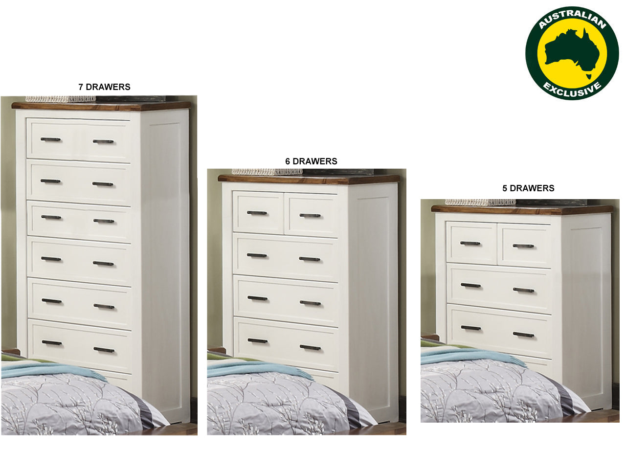 EPCOT (AUSSIE MADE) TALLBOY COLLECTION - ASSORTED PAINTED / STAINED COLOURS - STARTING FROM $1199
