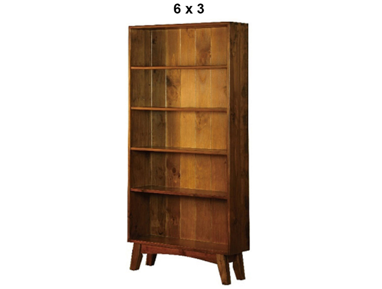 EUREKA (AUSSIE MADE) HIGHLINE BOOKCASE WITH WIDE T&G BACKING COLLECTION - ASSORTED STAINED COLOURS - STARTING FROM $649