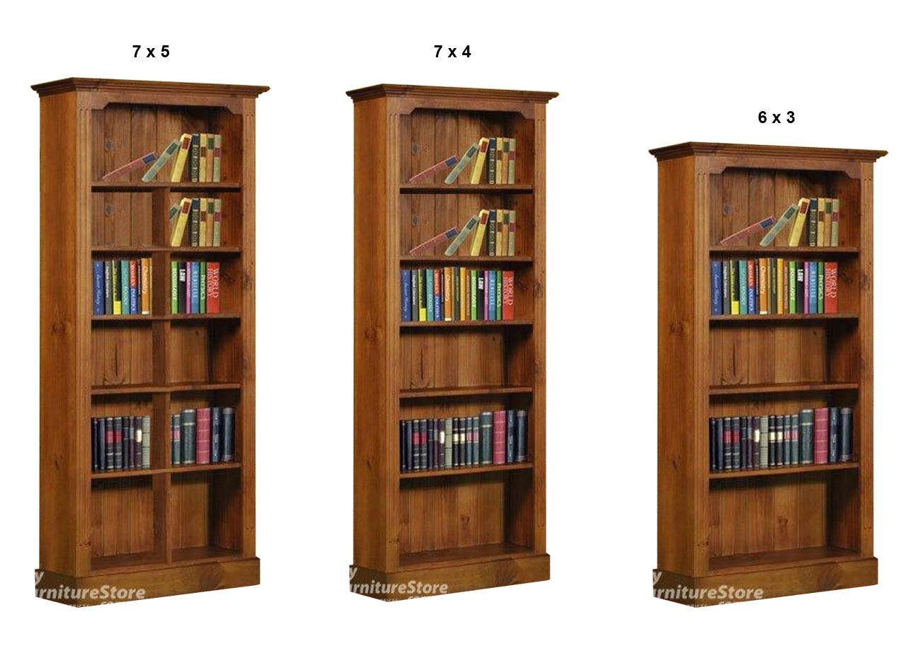DRAGON (AUSSIE MADE) HIGHLINE BOOKCASE WITH 70mm FACINGS COLLECTION - ASSORTED STAINED COLOURS - STARTING FROM $799