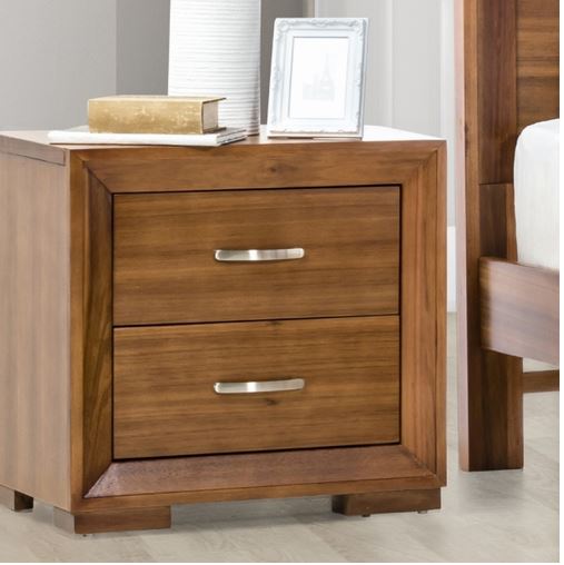 FLORIN (MSA-9025) 2 DRAWER BEDSIDE TABLE - EBONY