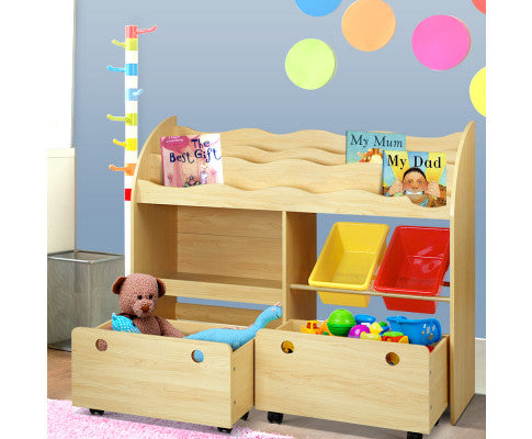 CARMEL 3-TIER KIDS BOOKCASE  DISPLAY SHELF - NATURAL