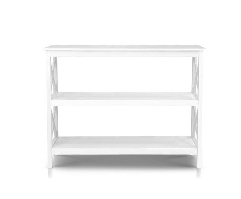 JARINE CONSOLE / HALL TABLE WITH SHELVES - 1000(W) - WHITE