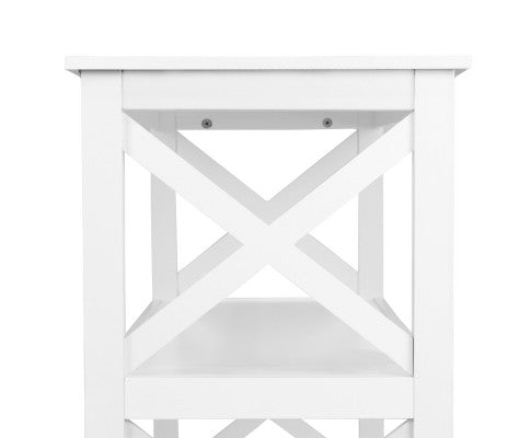 JARINE CONSOLE / HALL TABLE WITH SHELVES - 1000(W) - WHITE