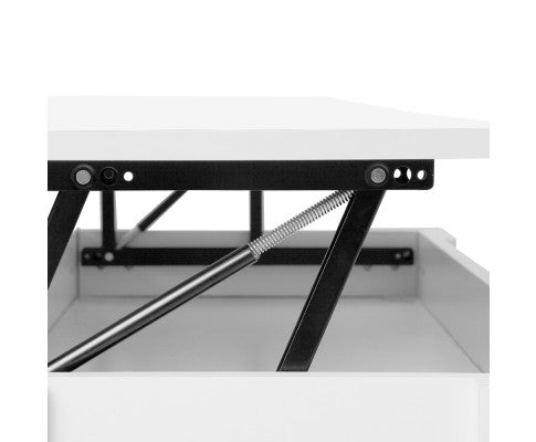 MECHANICAL COFFEE TABLE WITH LIFT-TOP - 980(W) x 500(D) - WHITE 