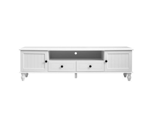 ALEXIS 2 DRAWER/ 2 DOOR TV ENTERTAINMENT UNIT - 480(H) x 1600(W) - WHITE
