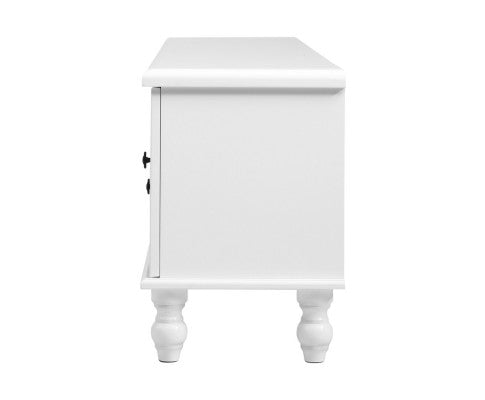 ALEXIS 2 DRAWER/ 2 DOOR TV ENTERTAINMENT UNIT - 480(H) x 1600(W) - WHITE