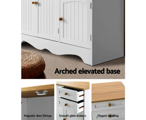ARABELLA  2 DRAWER/ 3 DOOR SIDEBOARD - 780(H) x 1100(W) x 400(D) - WHITE