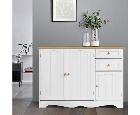 ARABELLA  2 DRAWER/ 3 DOOR SIDEBOARD - 780(H) x 1100(W) x 400(D) - WHITE