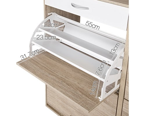 BART 2 TIER SHOE CABINET - TWO TONED FINISH