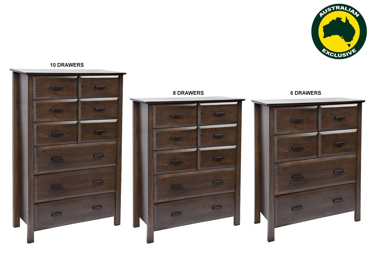 FINLEY (AUSSIE MADE) TALLBOY COLLECTION - ASSORTED STAINED COLOURS - STARTING FROM $899