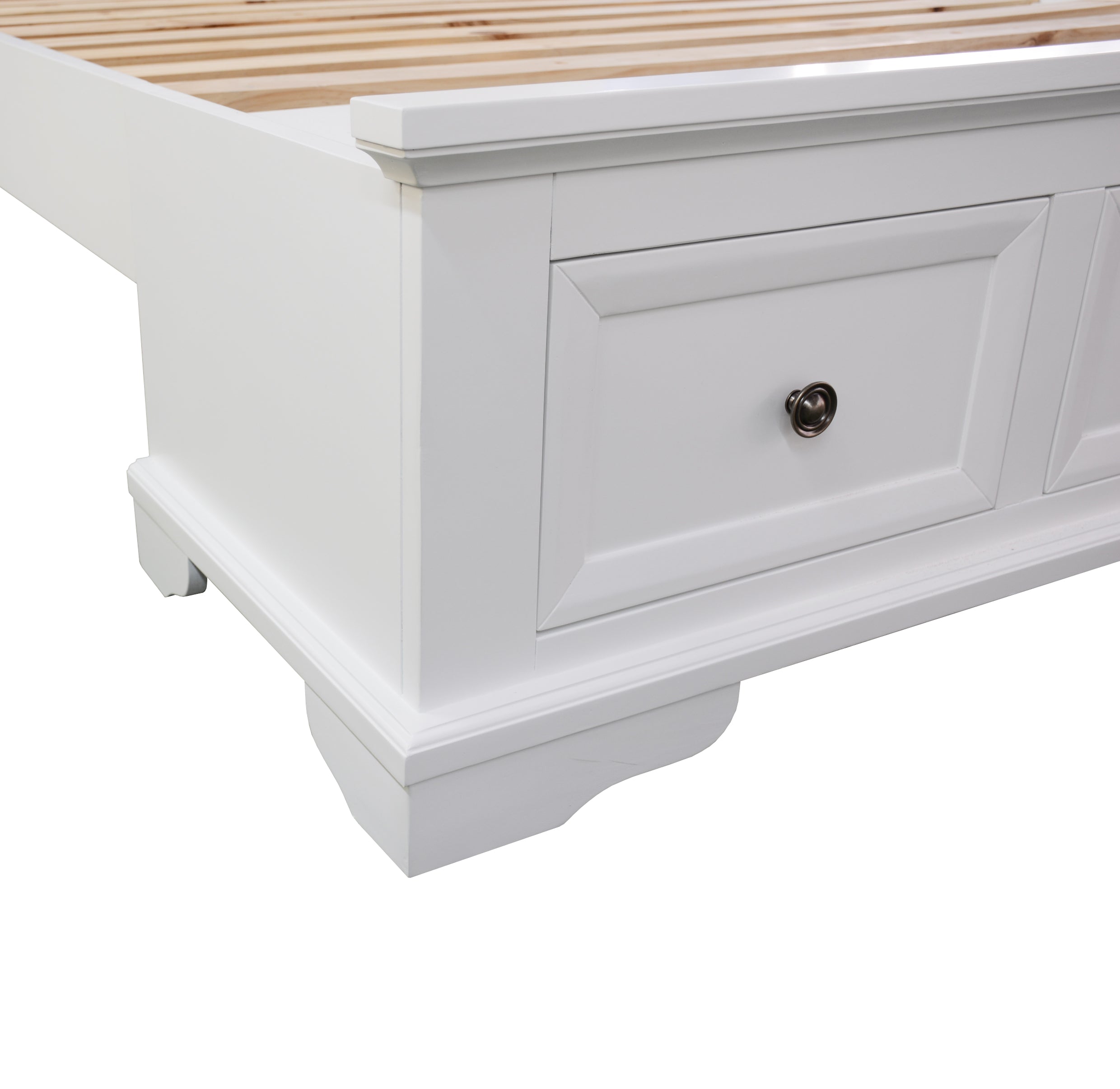KING AUSTIN TIMBER BED FRAME - WHITE