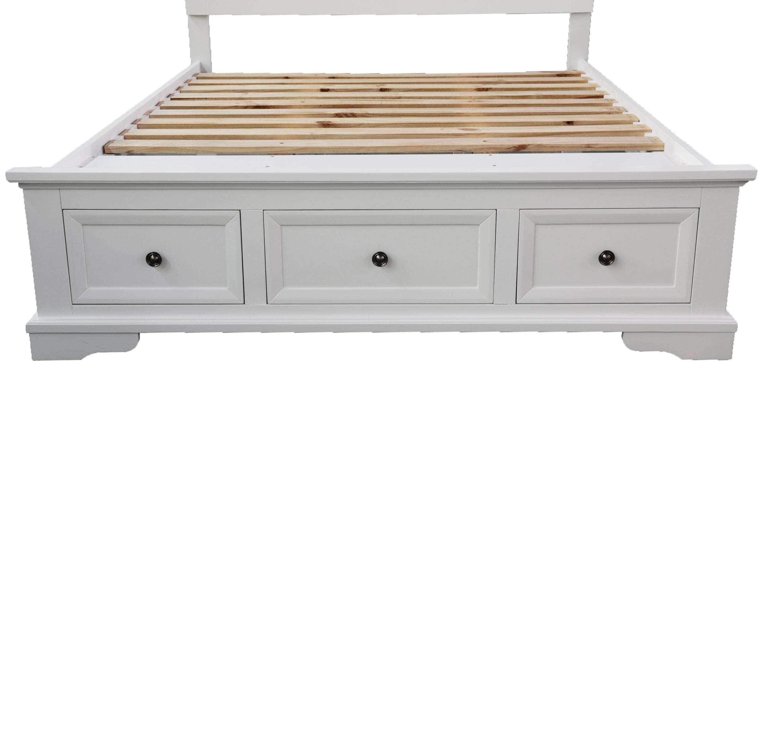 KING AUSTIN TIMBER BED FRAME - WHITE