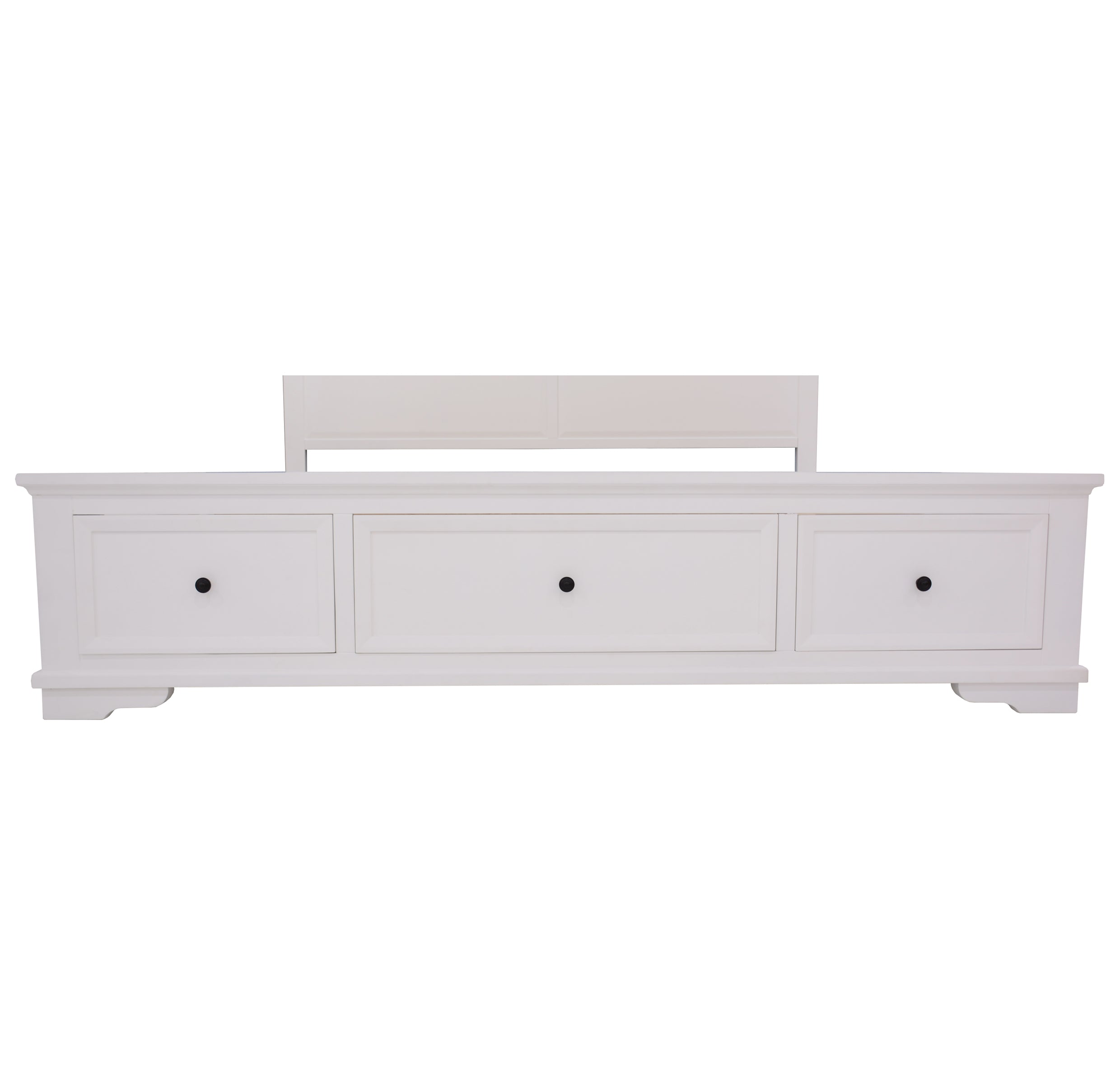 CHANELLE KING 3 PIECE BED PANEL BEDSIDE BEDROOM SUITE - (22-9-5-14-14-1) - WHITE