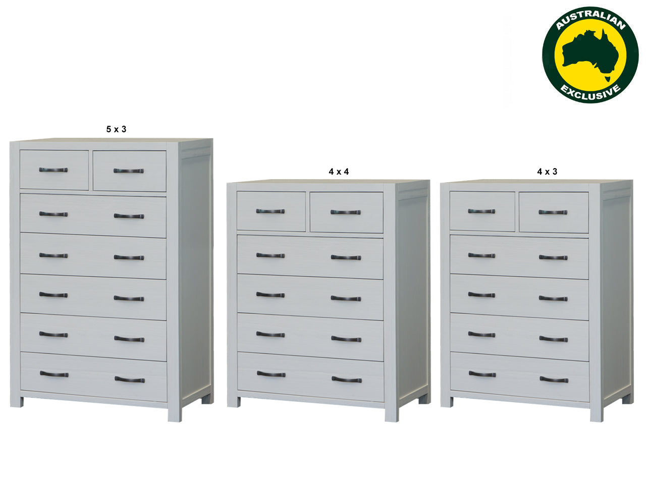 FRENCH COAST (AUSSIE MADE) TALLBOY COLLECTION - ASSORTED PAINTED COLOURS - STARTING FROM $1099