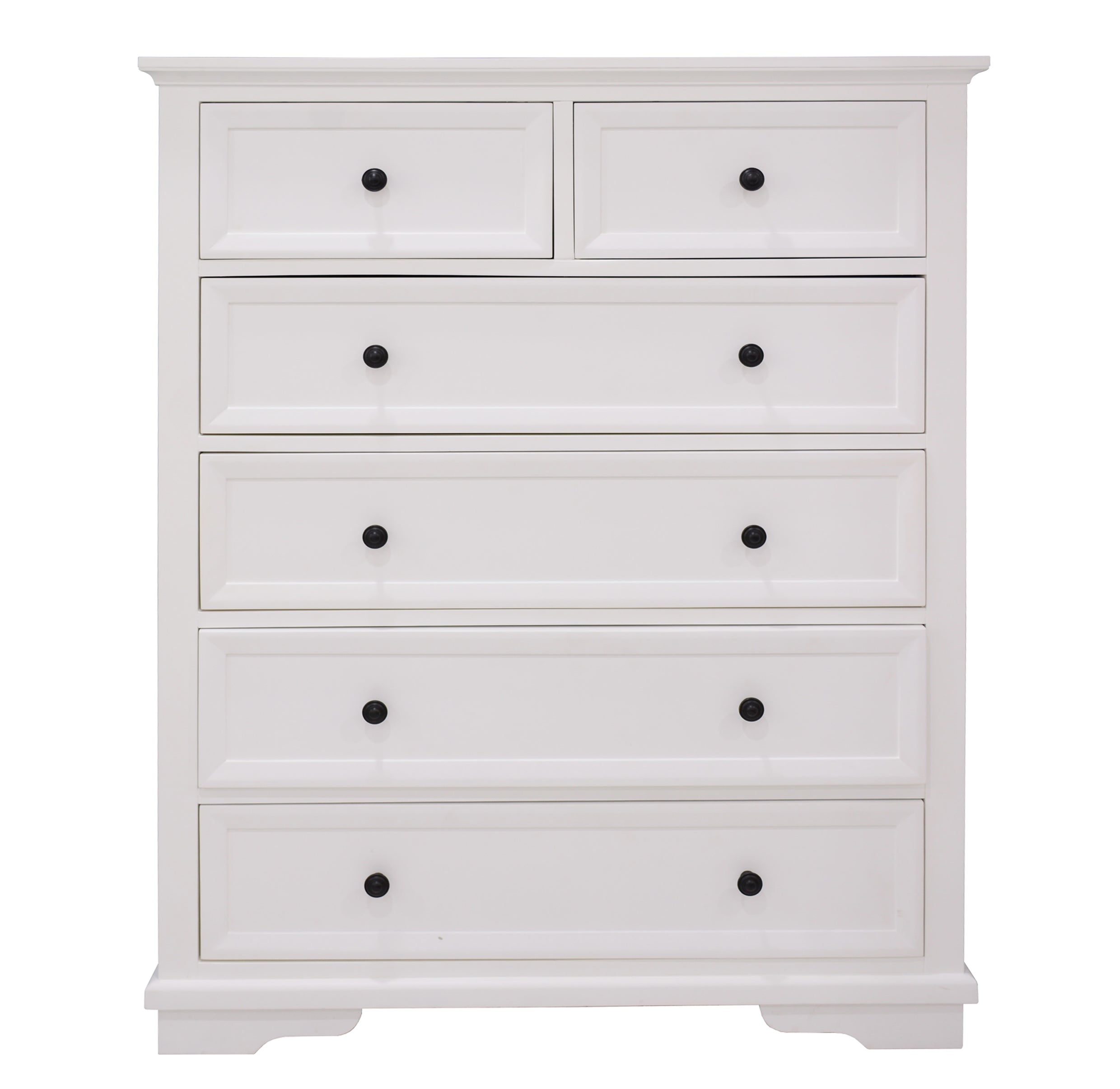 CHANELLE 6 DRAWER TOP SPLIT TALLBOY - 1250(H) x 950(W) - WHITE