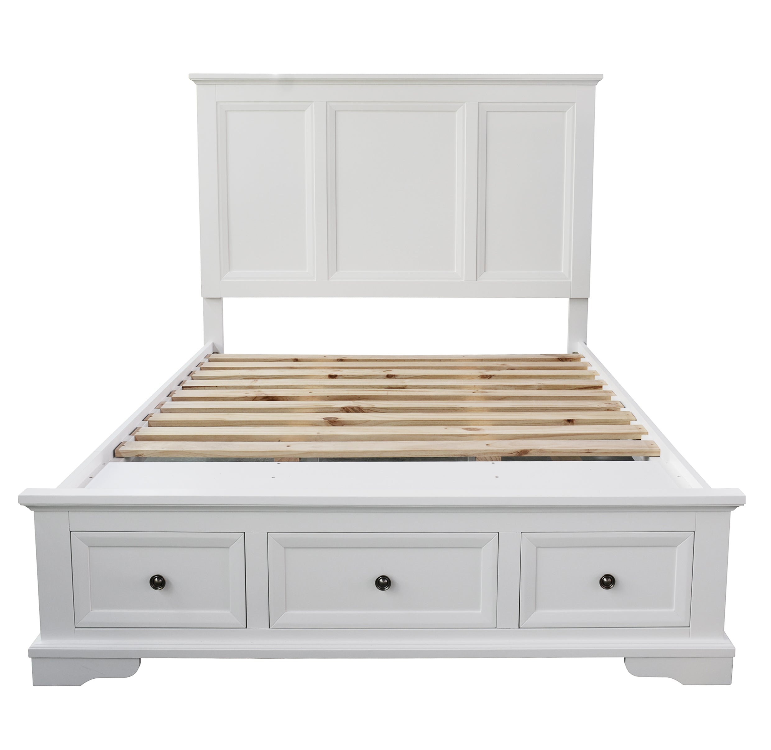 KING AUSTIN TIMBER BED FRAME - WHITE