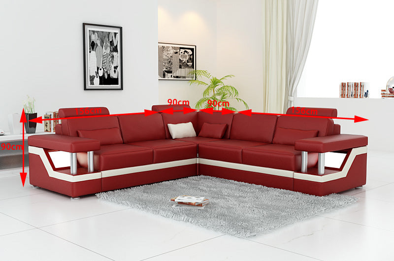 ZVEST - IV (G1074D) LEATHER/ETTE COMBINATION CORNER LOUNGE - ASSORTED COLOURS