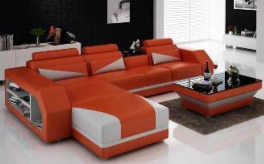  YORO (G8018B) CHAISE LOUNGE + COFFEE TABLE  - CHOICE OF LEATHER AND ASSORTED COLOURS AVAILABLE