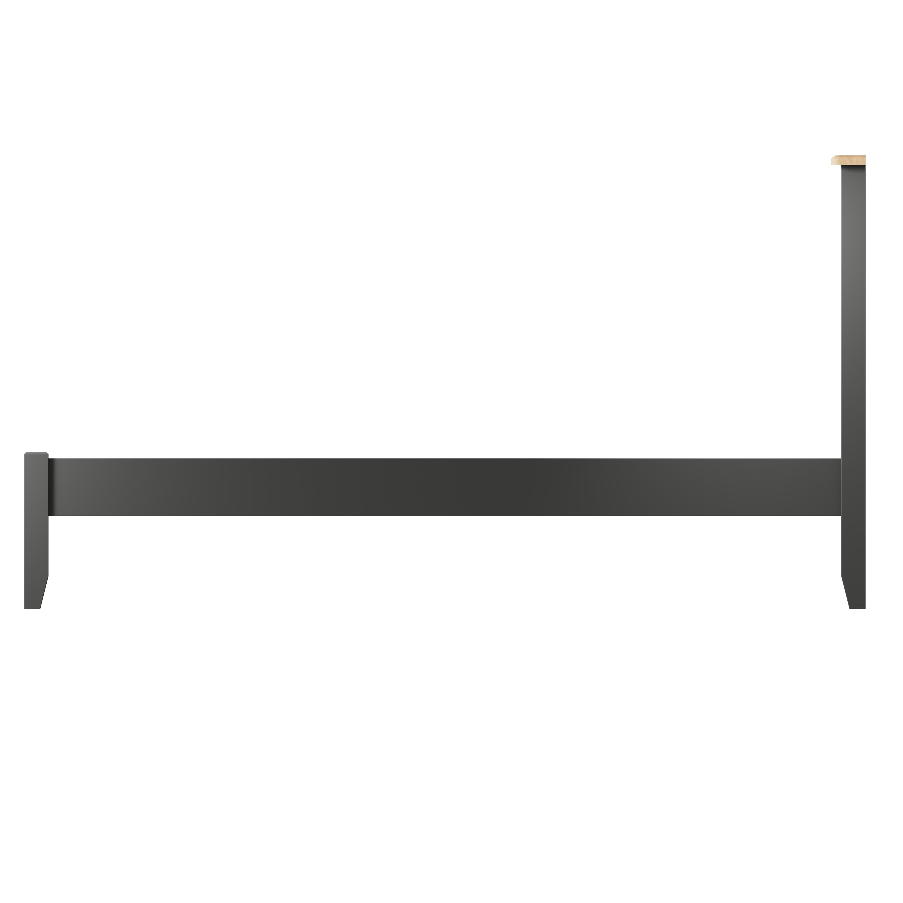 KING SINGLE EMMETT BED (GA-30-G) - 1100(H) x 2040(W) x 1030(D) - GREY / LIGHT OAK (2 TONE)