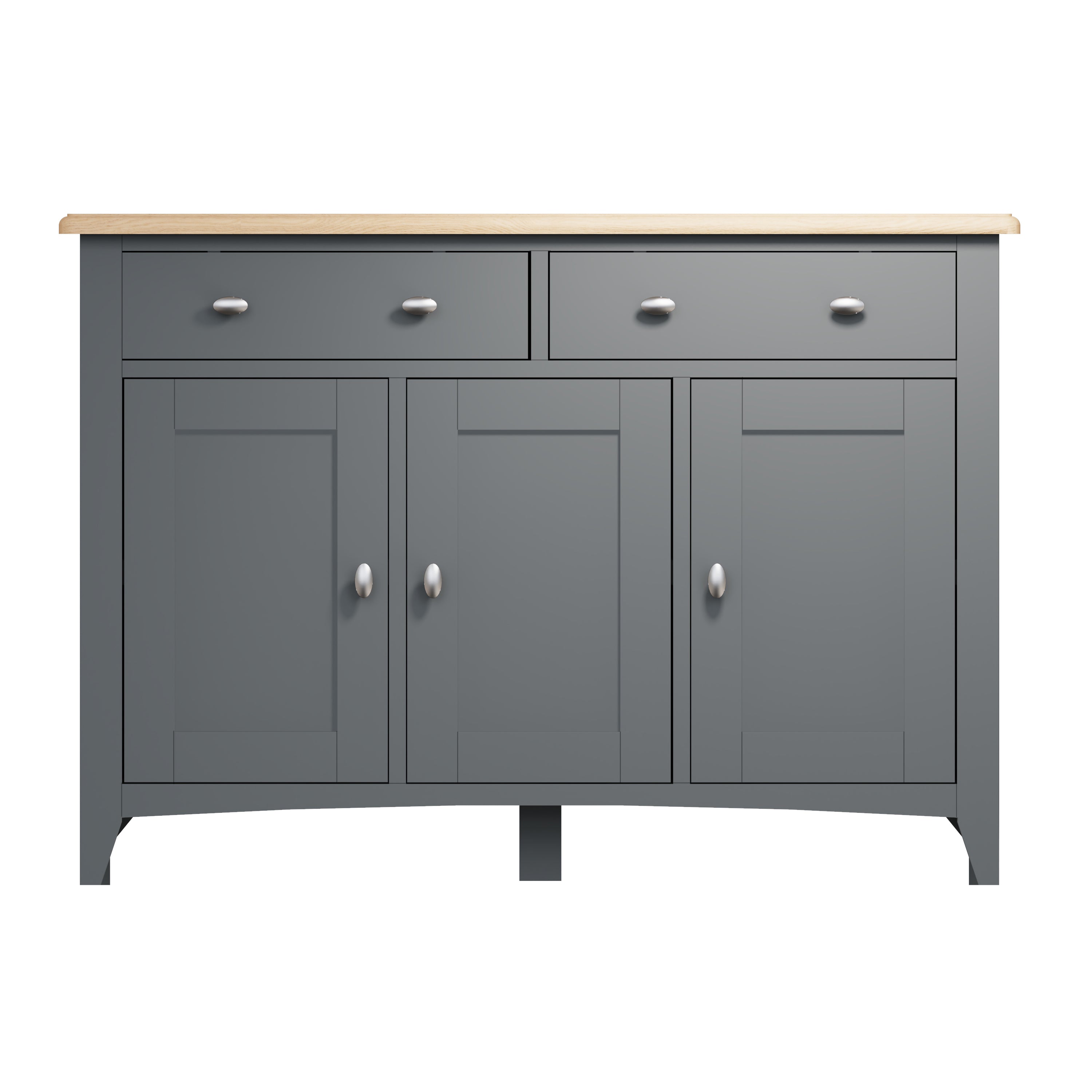 EMMETT (GA-3DS-G) 3 DOOR / 2 DRAWER BUFFET / SIDEBOARD - 850(H) x 1300(W) x 400(D) - GREY / LIGHT OAK (2 TONE)