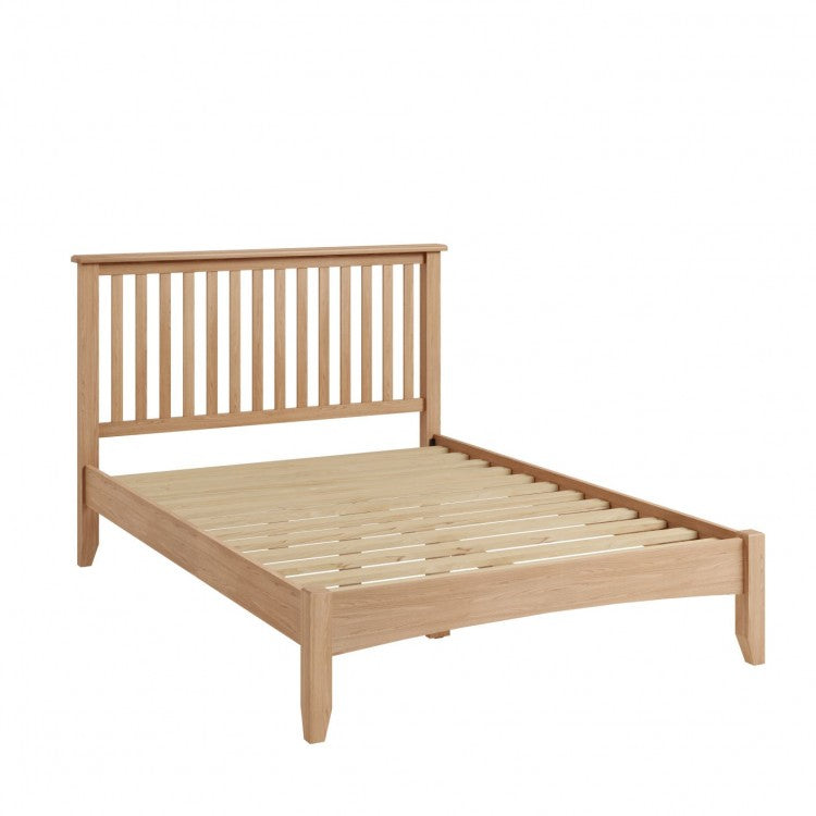 DOUBLE OR QUEEN ELEGANCE 4 PIECE TALLBOY OAK BEDROOM SUITE - (7-1-15) - LIGHT OAK