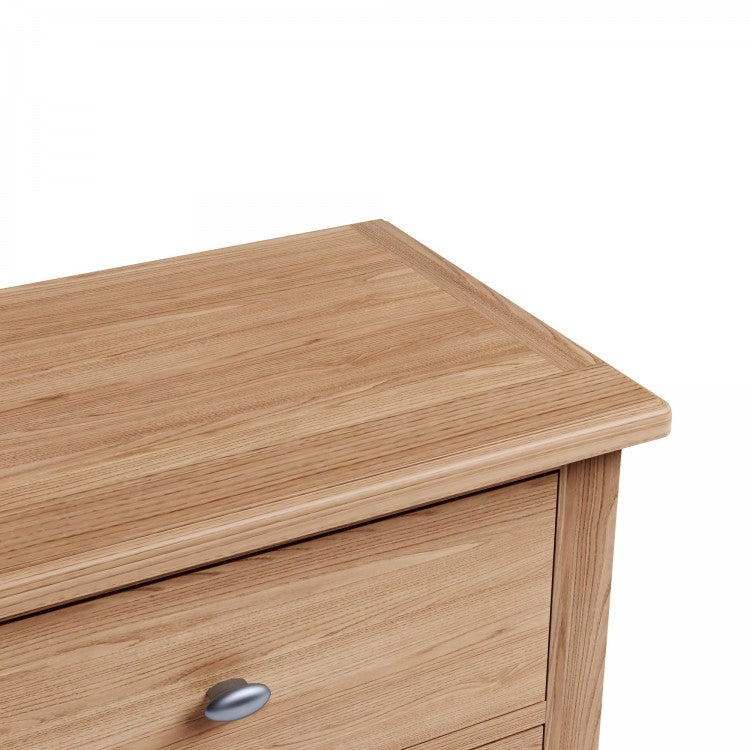 ELEGANCE 6 DRAWERS OAK LOWBOY CHEST - (7-1-15) - LIGHT OAK