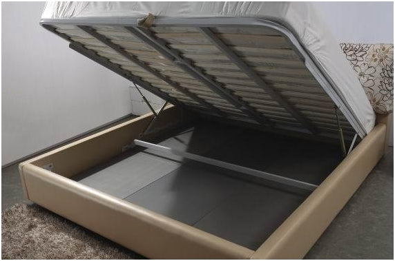 KING GALLAGHER LEATHERETTE BED (A9925) WITH GAS LIFT UNDERBED STORAGE - ASSORTED COLOURS