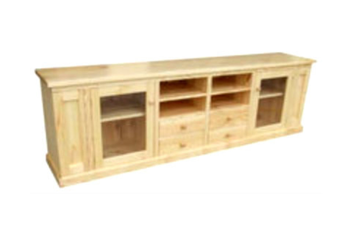 GREENPOINT (AUSSIE MADE) LOWLINE TV UNIT WITH 4 DRAWERS & 2 DOORS - 950(H) x 2600(W)  - ASSORTED COLOURS