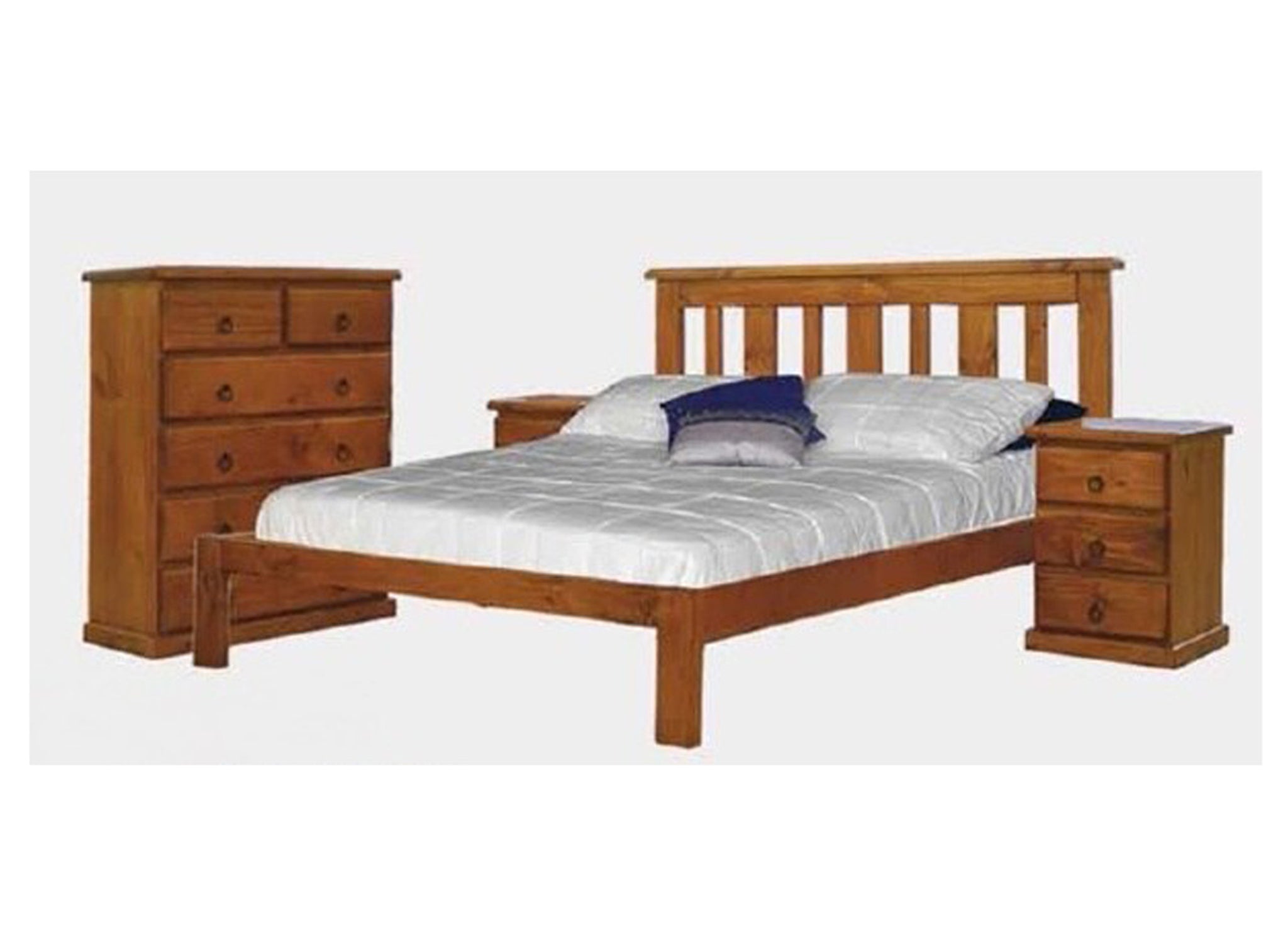 GINA KING SINGLE TIMBER BED - BLACKWOOD OR WALNUT