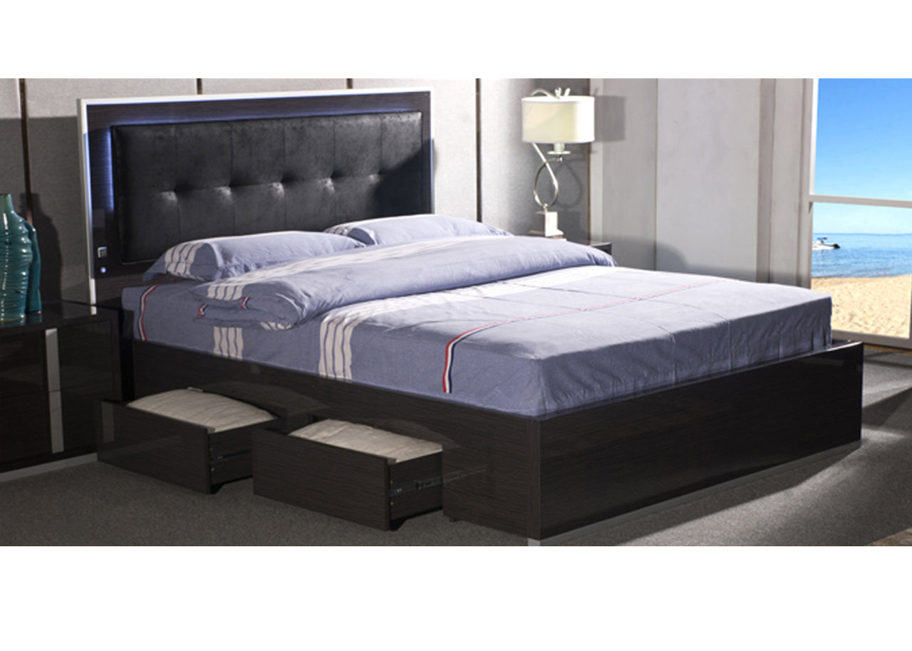 DOUBLE GYMPIE STORAGE FRONT GASLIFT OR SIDE DRAWERS BED - GLOSS GREY