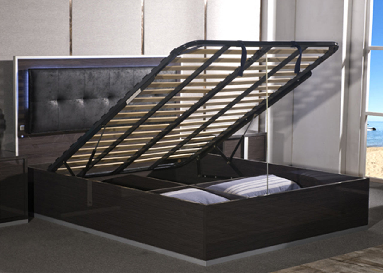 DOUBLE GYMPIE STORAGE FRONT GASLIFT OR SIDE DRAWERS BED - GLOSS GREY