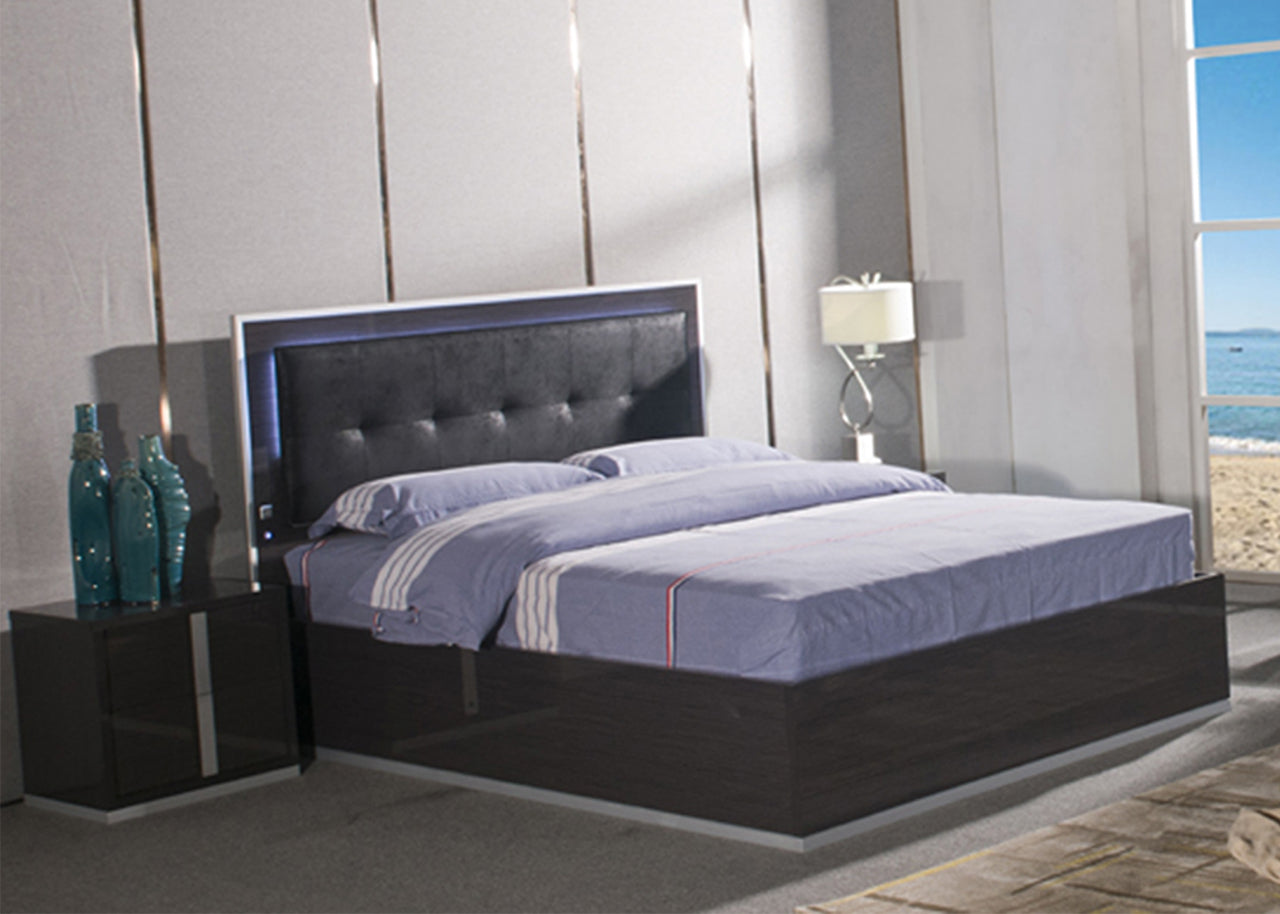 KING GYMPIE STORAGE FRONT GASLIFT OR SIDE DRAWERS BED - GLOSS GREY